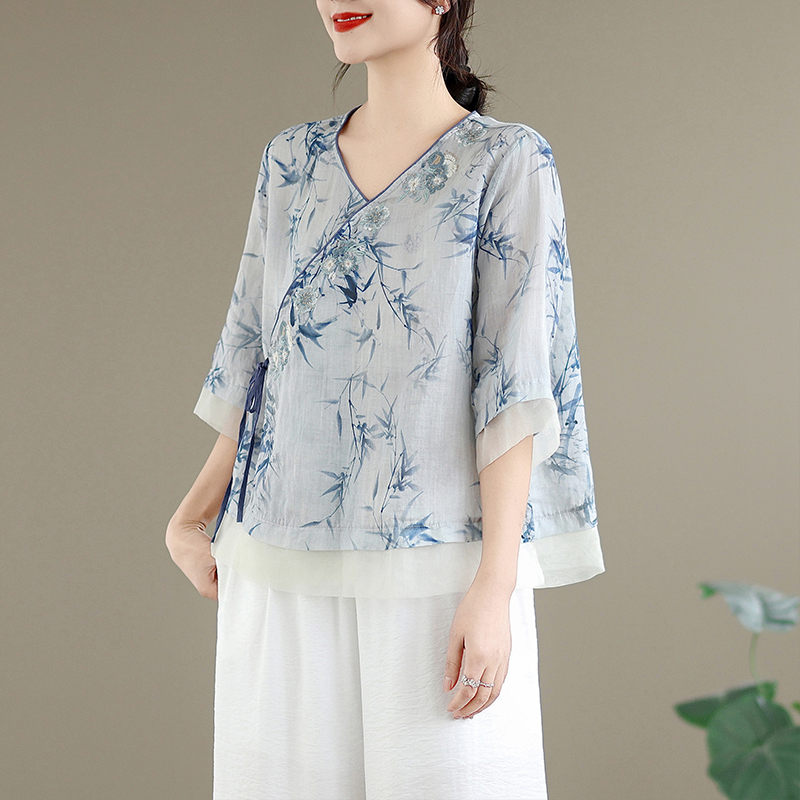 Elegant Cotton Linen Embroider - огляд і ціна Linen Pant Wide